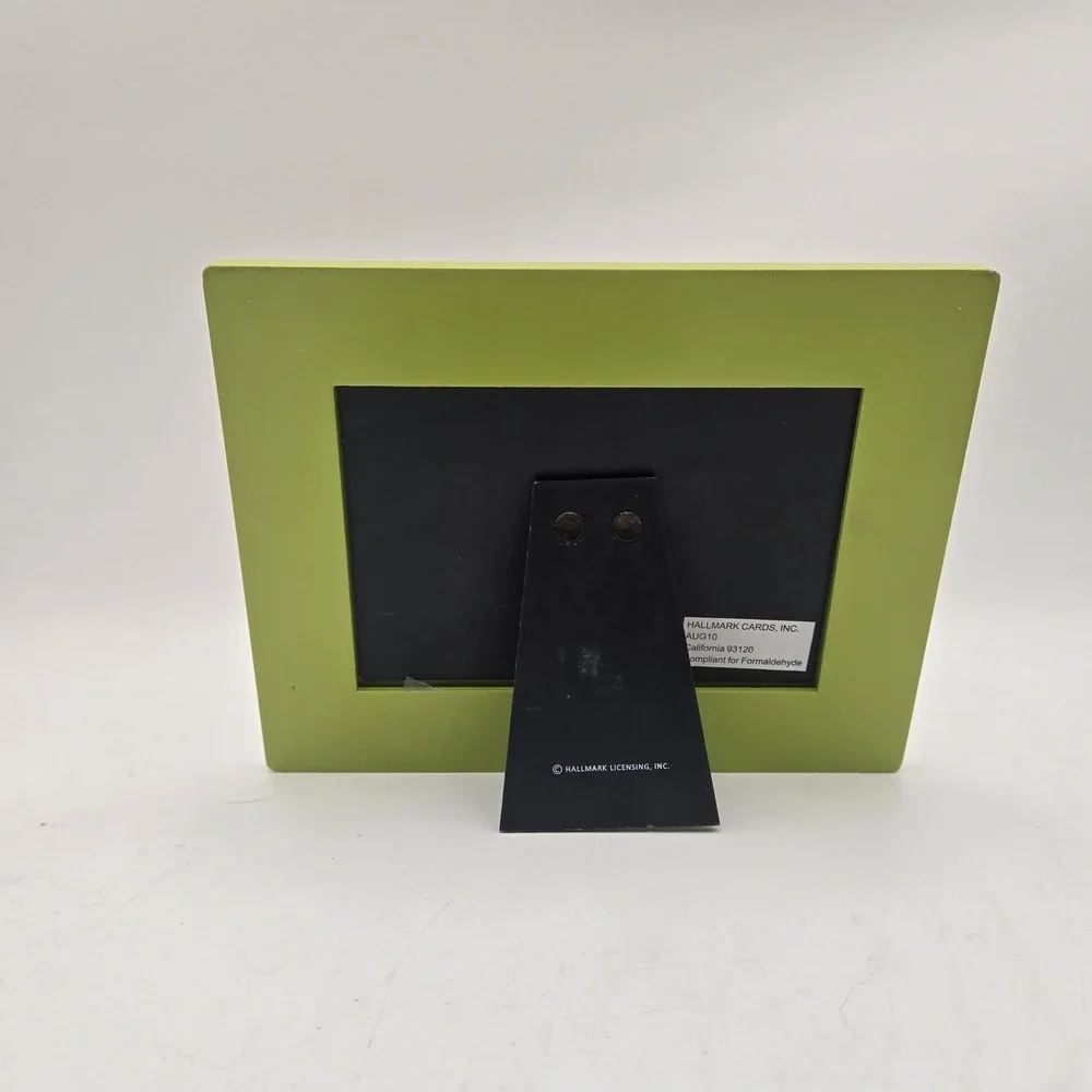 Hallmark One Lucky Dad One Happy Family Ceramic 4x6 Photo Frame Green Yellow
